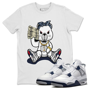 Jordan 4 Midnight Navy Sneaker Match Tees Bad Baby Bear Sneaker Tees Jordan 4 Midnight Navy Sneaker Release Tees Unisex Shirts