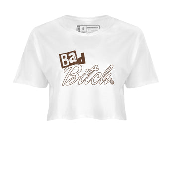 Dunk Low WMNS Cacao Wow sneaker shirt to match jordans Bad Bitch sneaker tees Dunk Cacao Wow SNRT Sneaker Release Tees White 2 Crop T-Shirt
