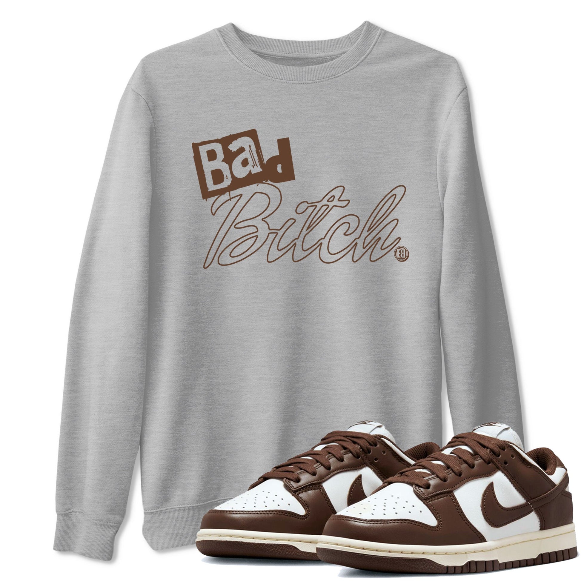 Dunk Low WMNS Cacao Wow sneaker shirt to match jordans Bad Bitch sneaker tees Dunk Cacao Wow SNRT Sneaker Tees Crew Neck Unisex Cotton Sneaker T-Shirt Heather Grey 1 T-Shirt