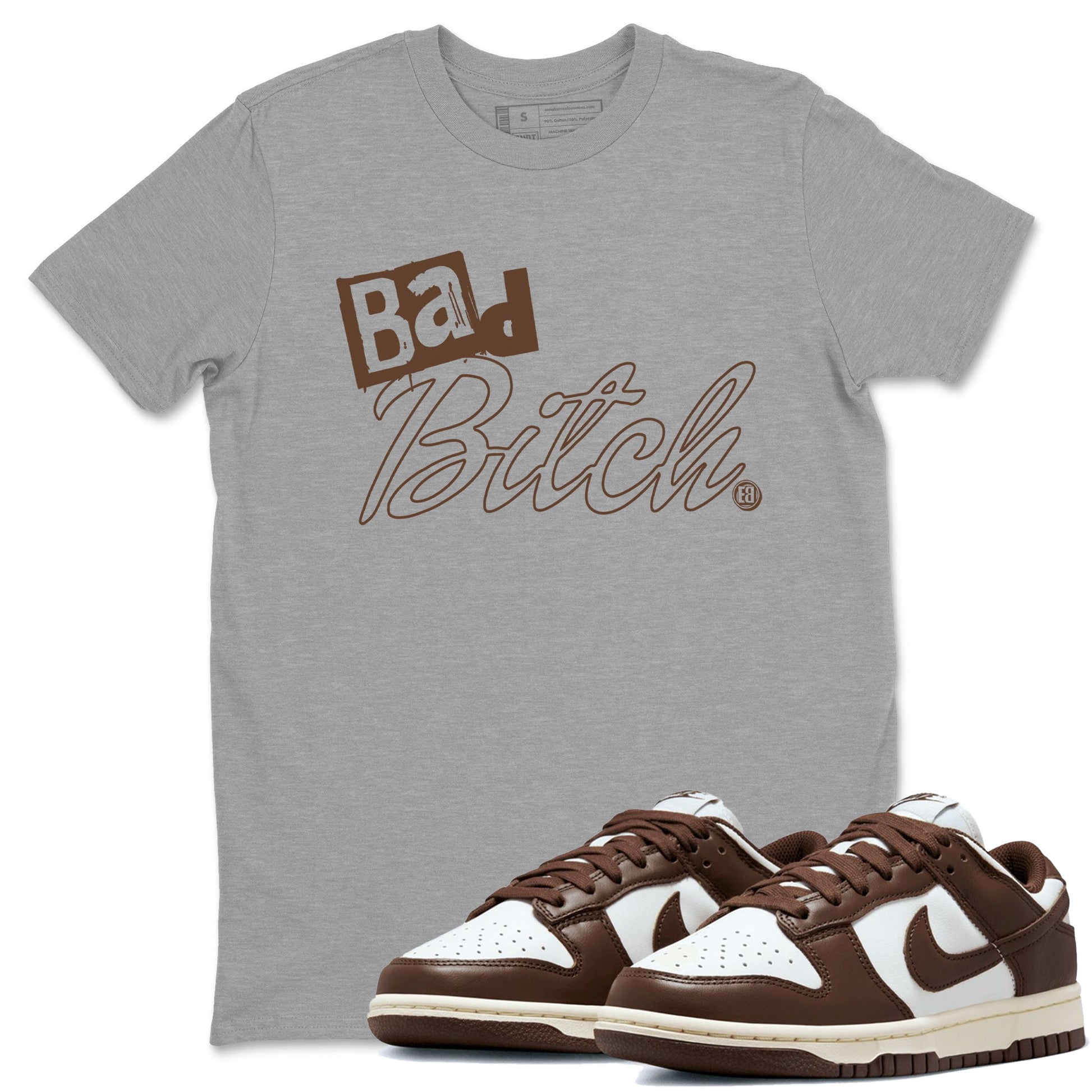 Dunk Low WMNS Cacao Wow sneaker shirt to match jordans Bad Bitch sneaker tees Dunk Cacao Wow SNRT Sneaker Tees Crew Neck Unisex Cotton Sneaker T-Shirt Heather Grey 1 T-Shirt