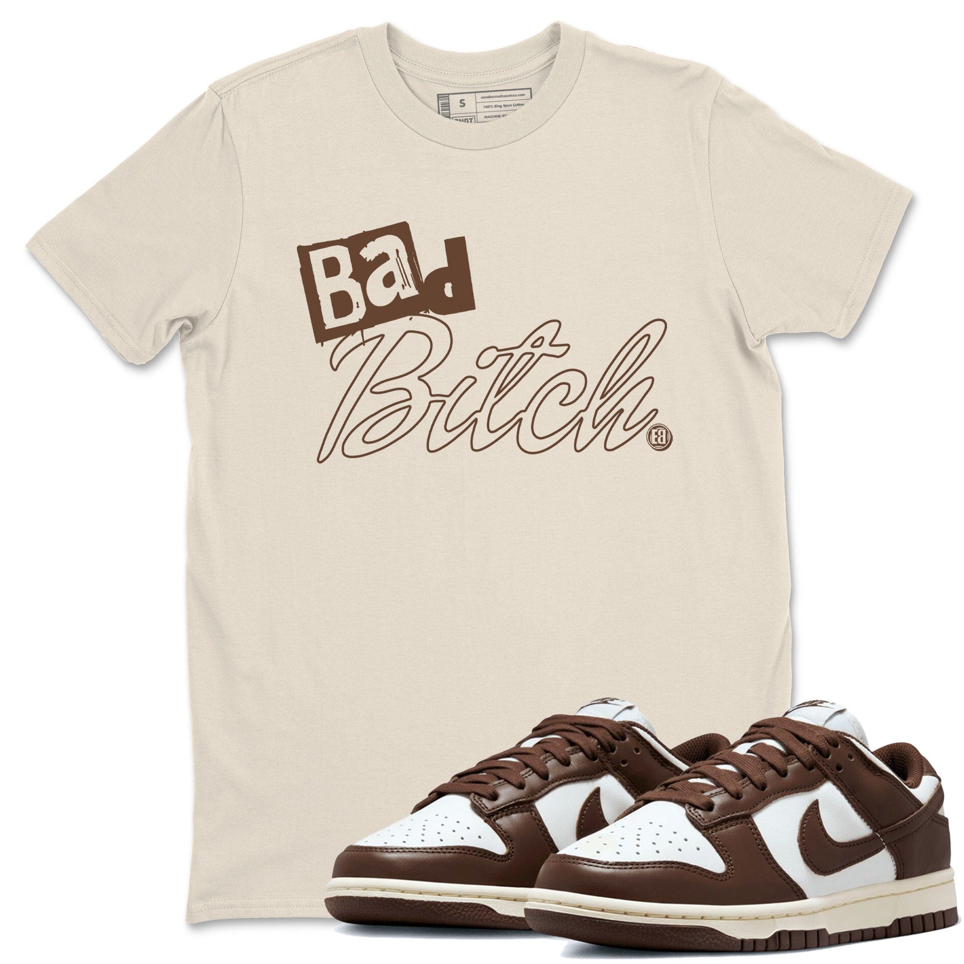 Dunk Low WMNS Cacao Wow sneaker shirt to match jordans Bad Bitch sneaker tees Dunk Cacao Wow SNRT Sneaker Tees Crew Neck Unisex Cotton Sneaker T-Shirt Natural 1 T-Shirt