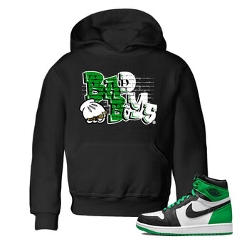 Air Jordan 1 Celtics Sneaker Match Tees Bad Boys Sneaker Tees Air Jordan 1 Retro Celtics Sneaker Release Tees Kids Shirts Black 1