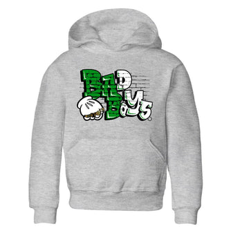 Air Jordan 1 Celtics Sneaker Match Tees Bad Boys Sneaker Tees Air Jordan 1 Retro Celtics Sneaker Release Tees Kids Shirts Heather Grey 2