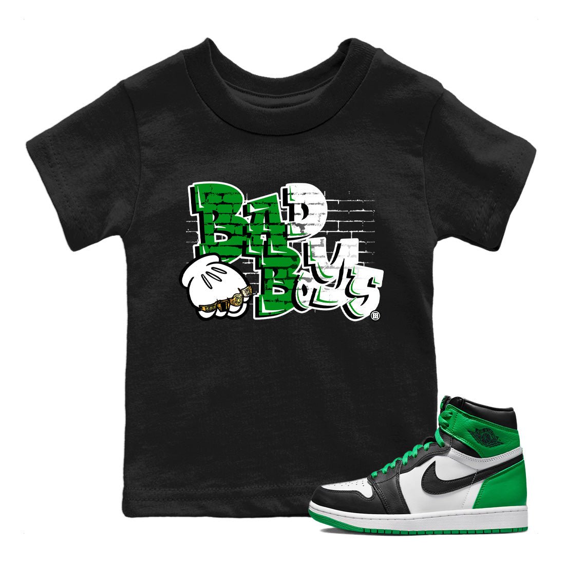 Air Jordan 1 Celtics Sneaker Match Tees Bad Boys Sneaker Tees Air Jordan 1 Retro Celtics Sneaker Release Tees Kids Shirts Black 1
