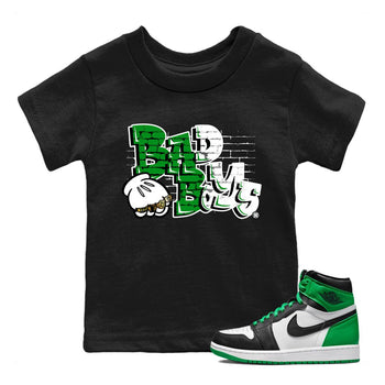 Air Jordan 1 Celtics Sneaker Match Tees Bad Boys Sneaker Tees Air Jordan 1 Retro Celtics Sneaker Release Tees Kids Shirts Black 1