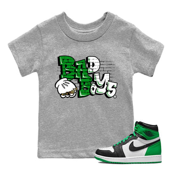 Air Jordan 1 Celtics Sneaker Match Tees Bad Boys Sneaker Tees Air Jordan 1 Retro Celtics Sneaker Release Tees Kids Shirts Heather Grey 1