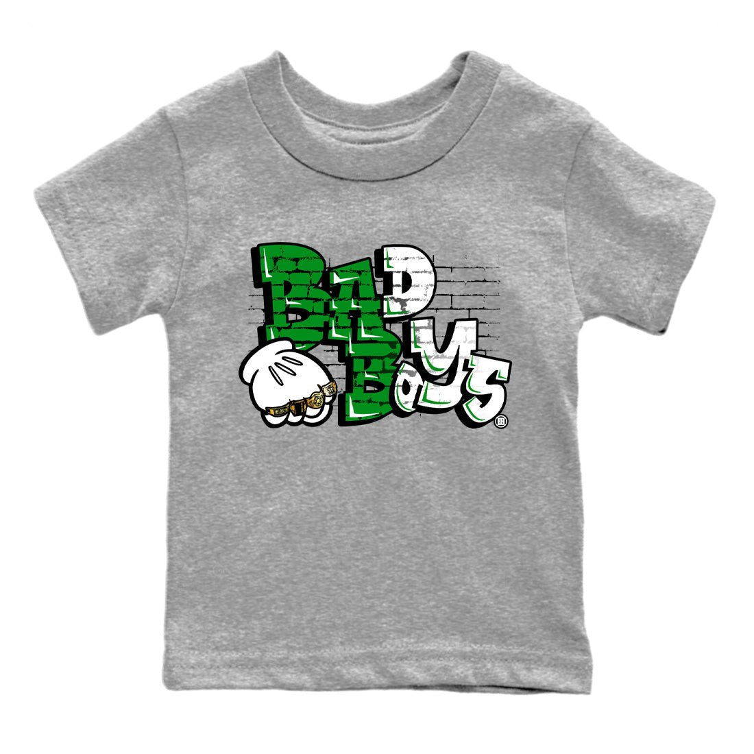 Air Jordan 1 Celtics Sneaker Match Tees Bad Boys Sneaker Tees Air Jordan 1 Retro Celtics Sneaker Release Tees Kids Shirts Heather Grey 2