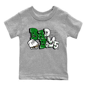 Air Jordan 1 Celtics Sneaker Match Tees Bad Boys Sneaker Tees Air Jordan 1 Retro Celtics Sneaker Release Tees Kids Shirts Heather Grey 2