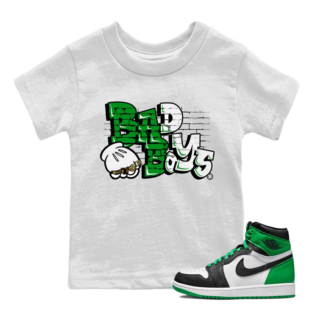 Air Jordan 1 Celtics Sneaker Match Tees Bad Boys Sneaker Tees Air Jordan 1 Retro Celtics Sneaker Release Tees Kids Shirts White 1