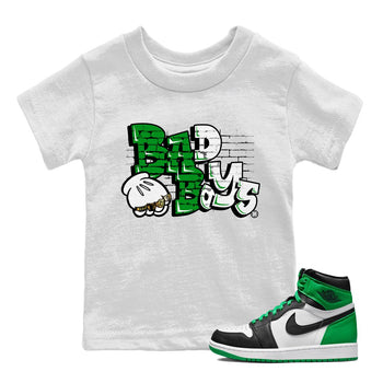 Air Jordan 1 Celtics Sneaker Match Tees Bad Boys Sneaker Tees Air Jordan 1 Retro Celtics Sneaker Release Tees Kids Shirts White 1