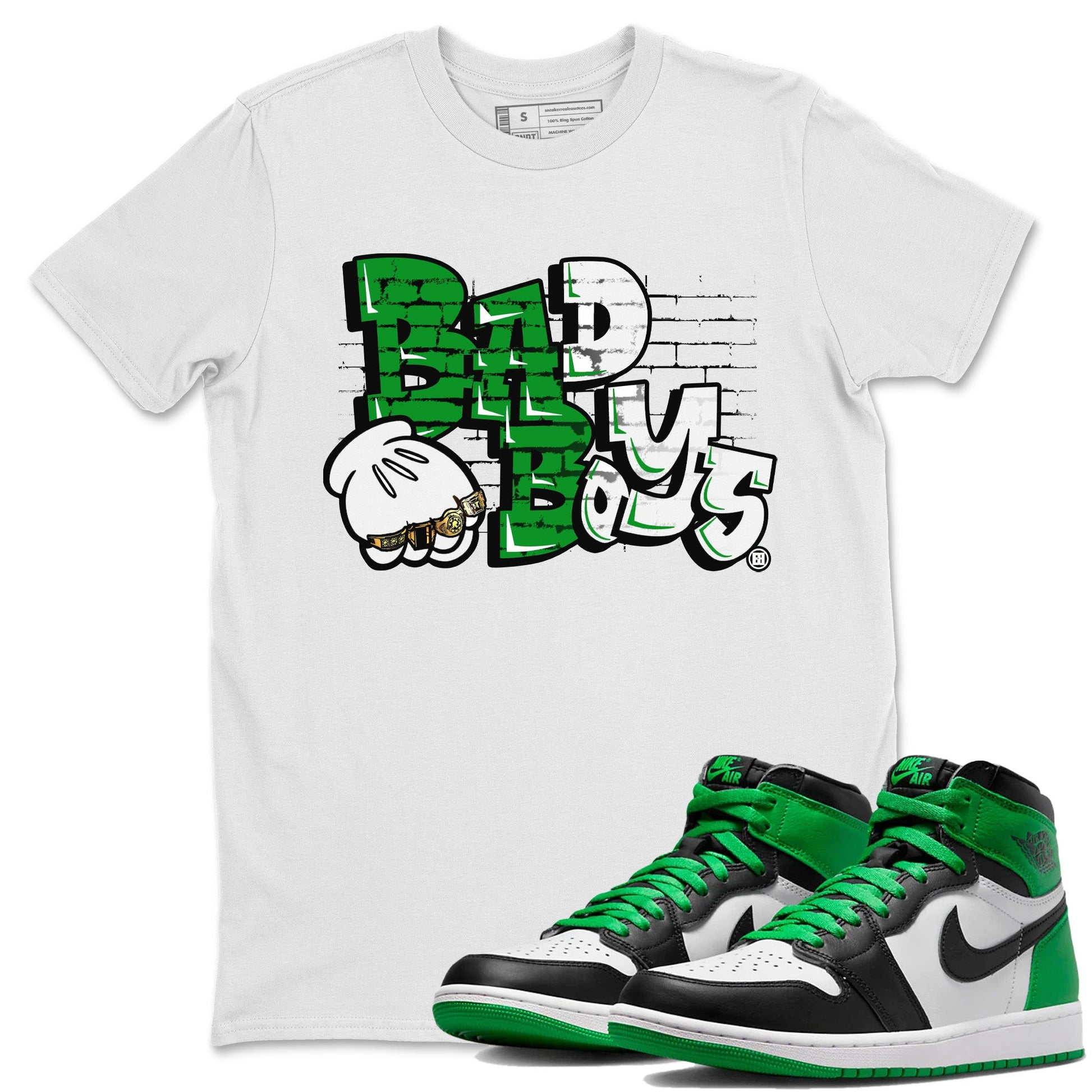 Air Jordan 1 Celtics Sneaker Match Tees Bad Boys Sneaker Tees Air Jordan 1 Retro Celtics Sneaker Release Tees Unisex Shirts White 1