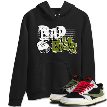 Air Jordan 1 Travis Scott Olive Sneaker Match Tees Bad Boys Sneaker Tees Air Jordan 1 Low x Travis Scott x Olive Sneaker Release Tees Unisex Shirts Black 1
