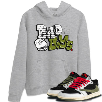 Air Jordan 1 Travis Scott Olive Sneaker Match Tees Bad Boys Sneaker Tees Air Jordan 1 Low x Travis Scott x Olive Sneaker Release Tees Unisex Shirts Heather Grey 1