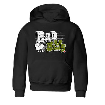 Air Jordan 1 Travis Scott Olive Sneaker Match Tees Bad Boys Sneaker Tees Air Jordan 1 Low x Travis Scott x Olive Sneaker Release Tees Kids Shirts Black 2