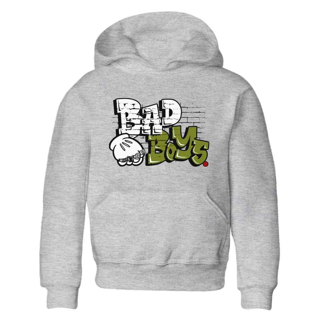 Air Jordan 1 Travis Scott Olive Sneaker Match Tees Bad Boys Sneaker Tees Air Jordan 1 Low x Travis Scott x Olive Sneaker Release Tees Kids Shirts Heather Grey 2