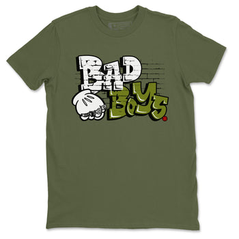 Air Jordan 1 Travis Scott Olive Sneaker Match Tees Bad Boys Sneaker Tees Air Jordan 1 Low x Travis Scott x Olive Sneaker Release Tees Unisex Shirts Military Green 2