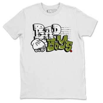 Air Jordan 1 Travis Scott Olive Sneaker Match Tees Bad Boys Sneaker Tees Air Jordan 1 Low x Travis Scott x Olive Sneaker Release Tees Unisex Shirts White 2
