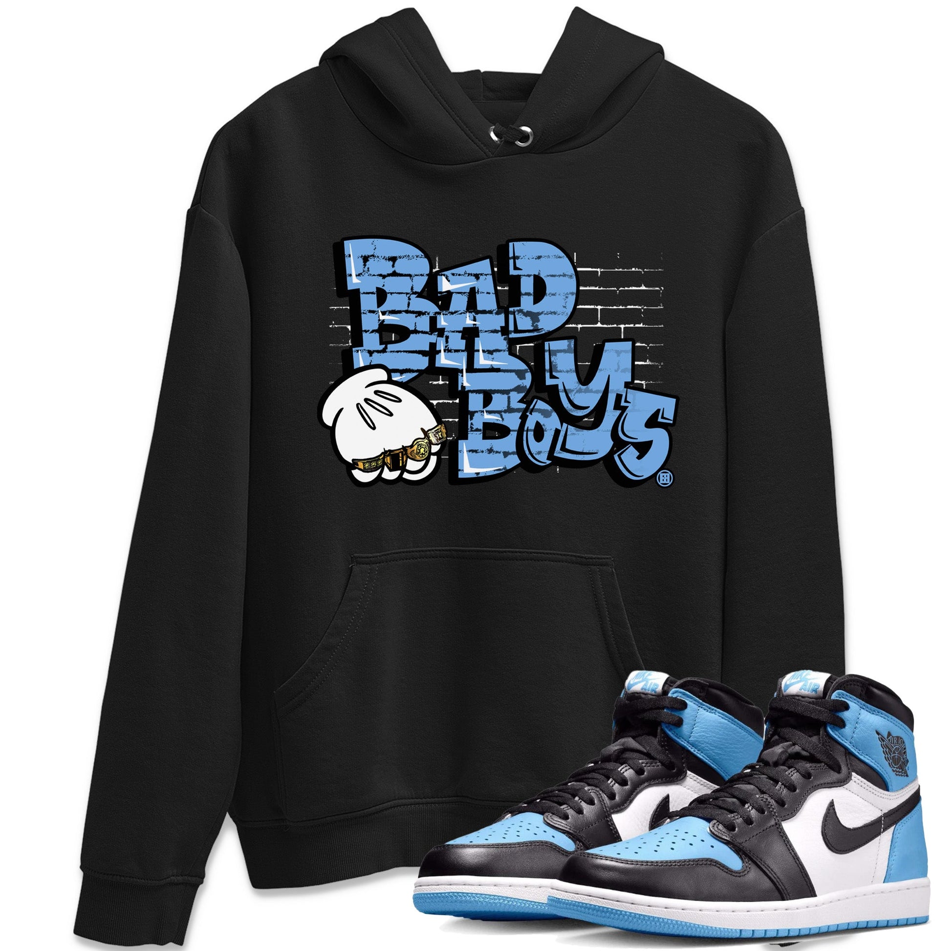 Air Jordan 1 Retro High OG UNC Toe Shirt to match Jordans Bad Boys Sneaker Tees Air Jordan 1 High OG UNC Toe SNRT Sneaker Release Tees Crew Neck T-Shirts Black 1