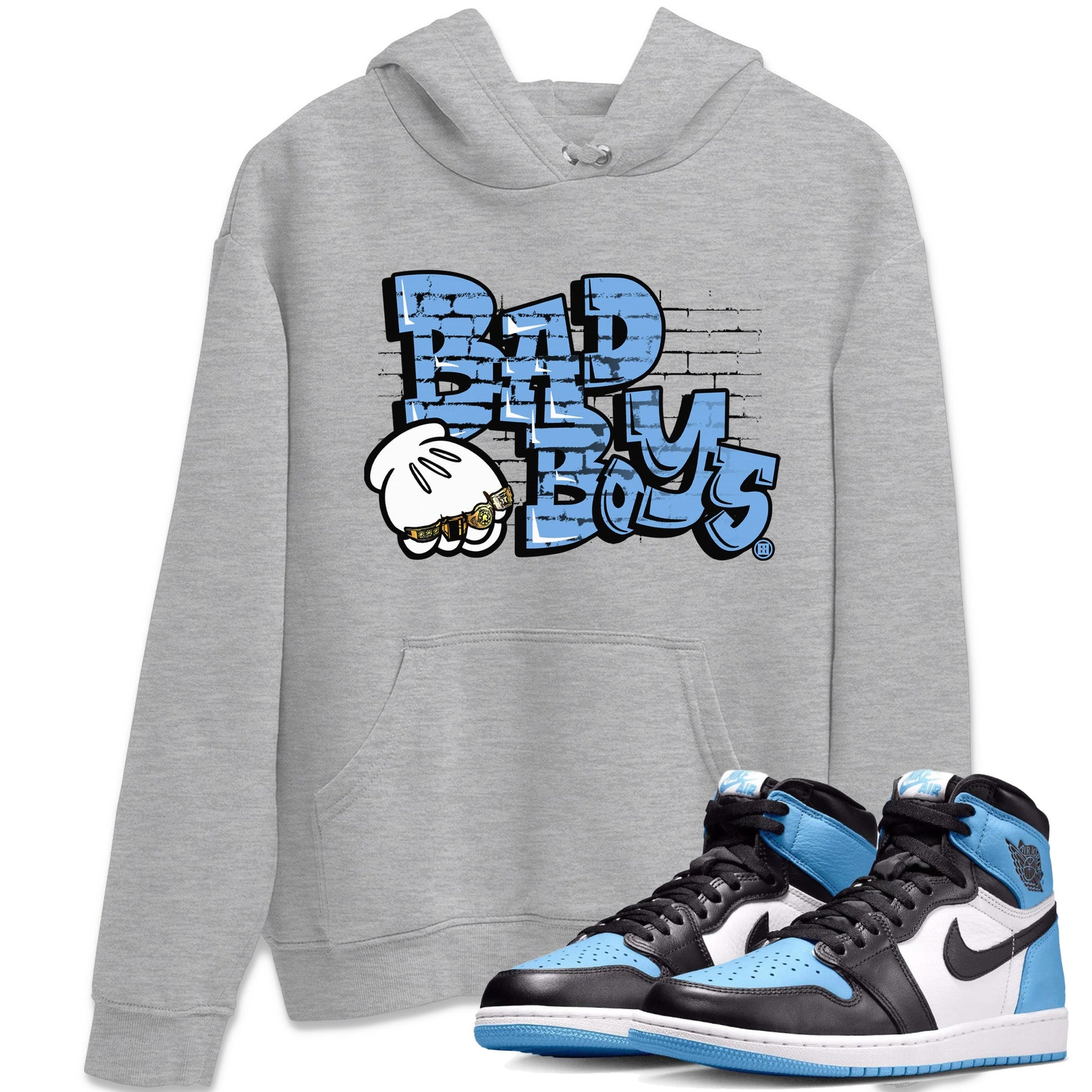 Air Jordan 1 Retro High OG UNC Toe Shirt to match Jordans Bad Boys Sneaker Tees Air Jordan 1 High OG UNC Toe SNRT Sneaker Release Tees Crew Neck T-Shirts Heather Grey 1