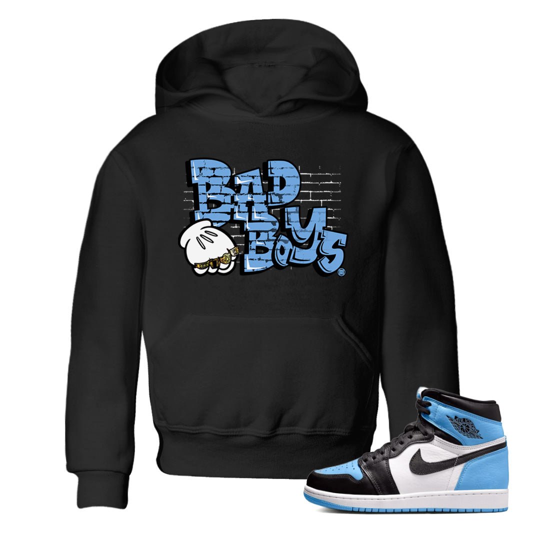 Air Jordan 1 Retro High OG UNC Toe Shirt to match Jordans Bad Boys Sneaker Tees Air Jordan 1 High OG UNC Toe SNRT Sneaker Release Tees Kids and Baby Tees Black 1