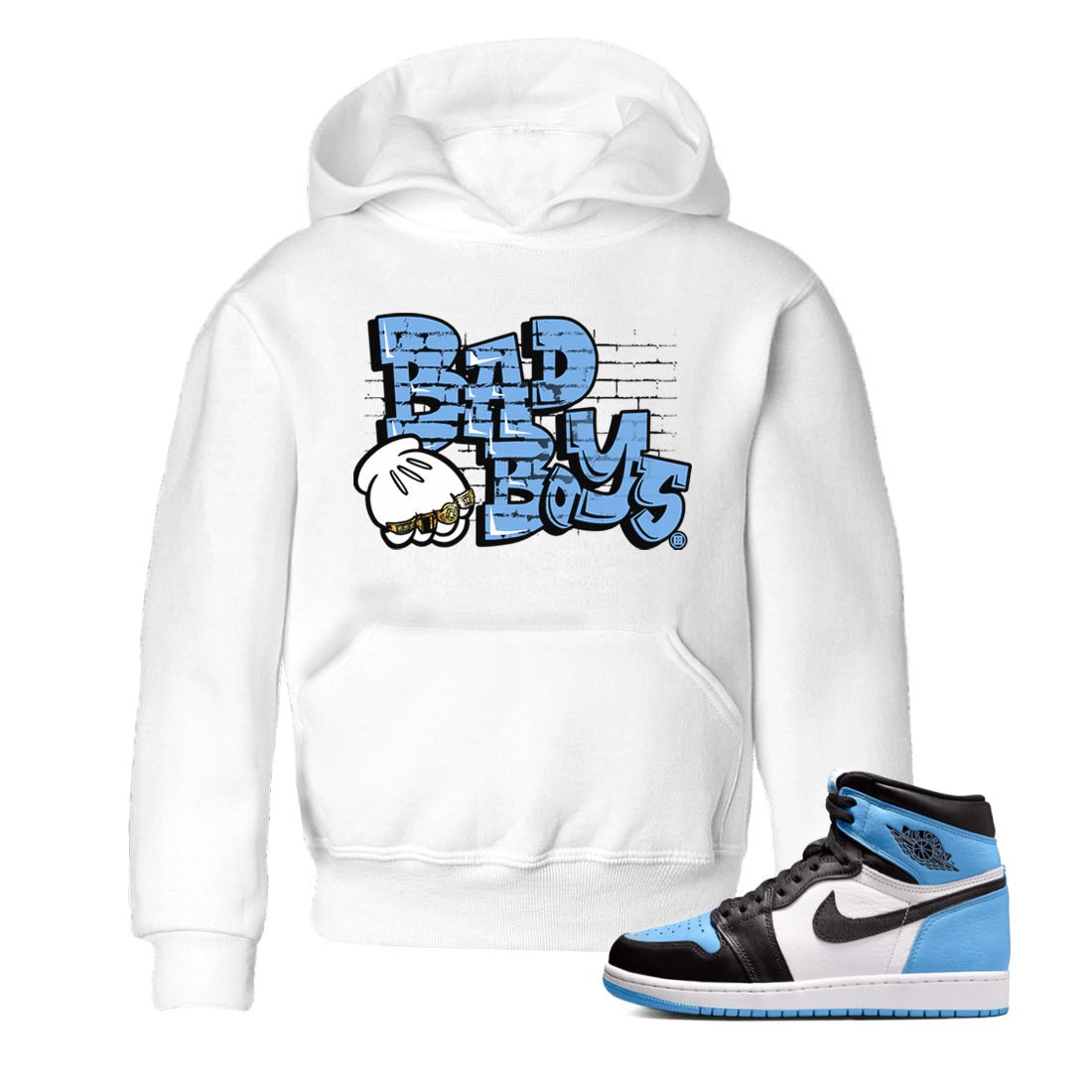 Air Jordan 1 Retro High OG UNC Toe Shirt to match Jordans Bad Boys Sneaker Tees Air Jordan 1 High OG UNC Toe SNRT Sneaker Release Tees Kids and Baby Tees White 1