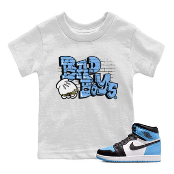 Air Jordan 1 Retro High OG UNC Toe Shirt to match Jordans Bad Boys Sneaker Tees Air Jordan 1 High OG UNC Toe SNRT Sneaker Release Tees Kids and Baby Tees White 1