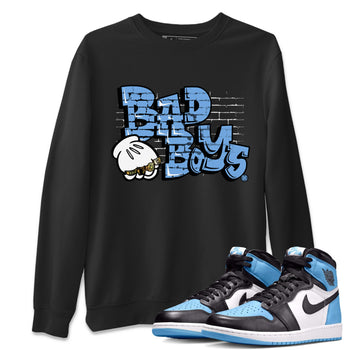 Air Jordan 1 Retro High OG UNC Toe Shirt to match Jordans Bad Boys Sneaker Tees Air Jordan 1 High OG UNC Toe SNRT Sneaker Release Tees Crew Neck T-Shirts Black 1