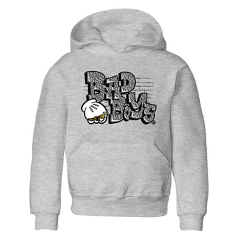 Air Jordan 1 White Cement Sneaker Match Tees Bad Boys Sneaker Tees Air Jordan 1 High OG White Cement Sneaker Release Tees Kids Shirts Heather Grey 2