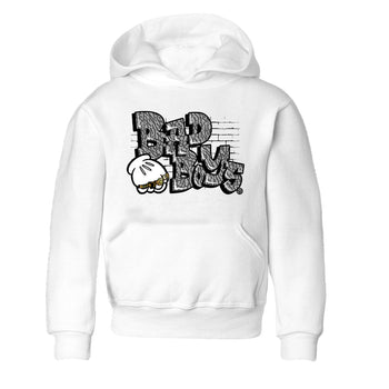 Air Jordan 1 White Cement Sneaker Match Tees Bad Boys Sneaker Tees Air Jordan 1 High OG White Cement Sneaker Release Tees Kids Shirts White 2