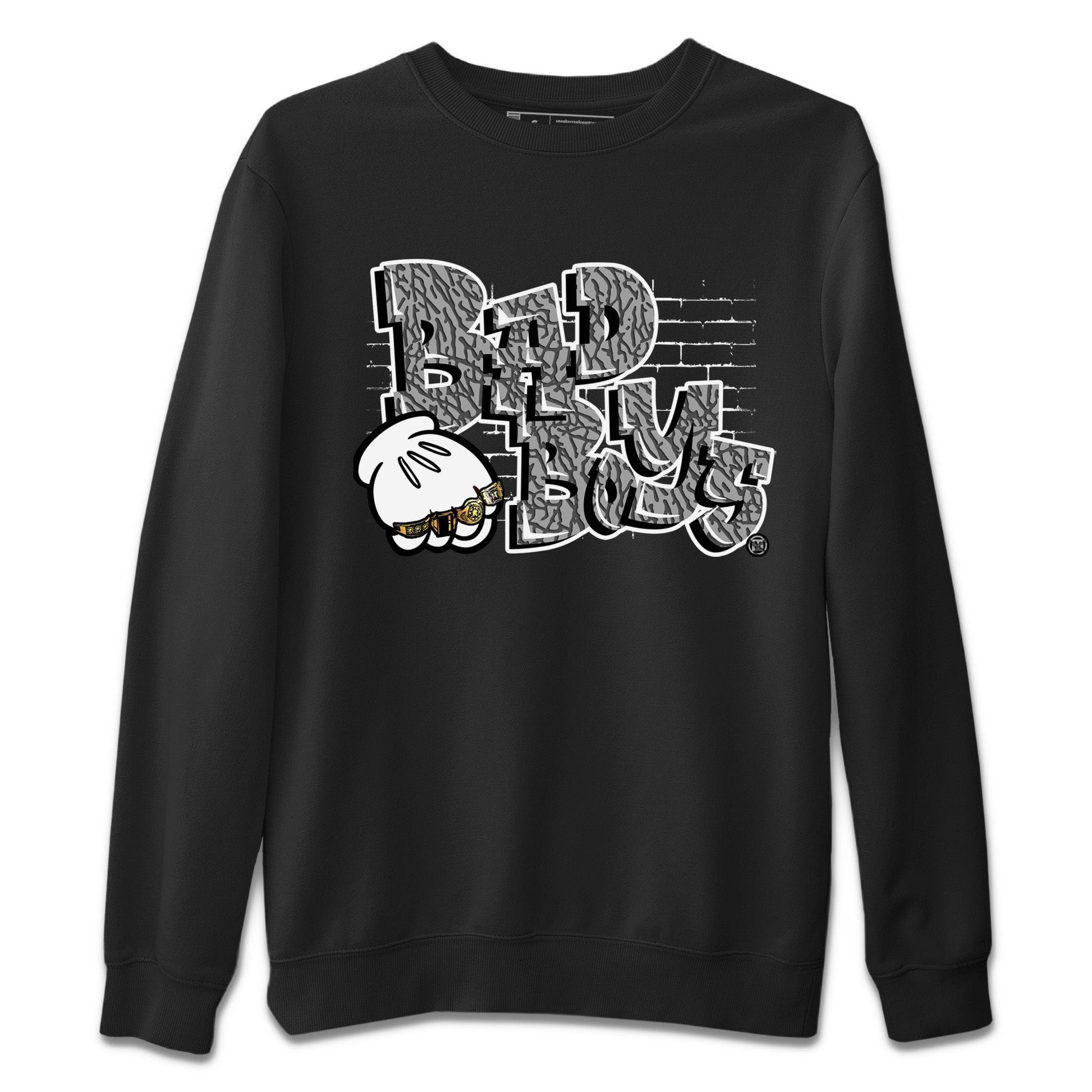 Air Jordan 1 White Cement Sneaker Match Tees Bad Boys Sneaker Tees Air Jordan 1 High OG White Cement Sneaker Release Tees Unisex Shirts Black 2
