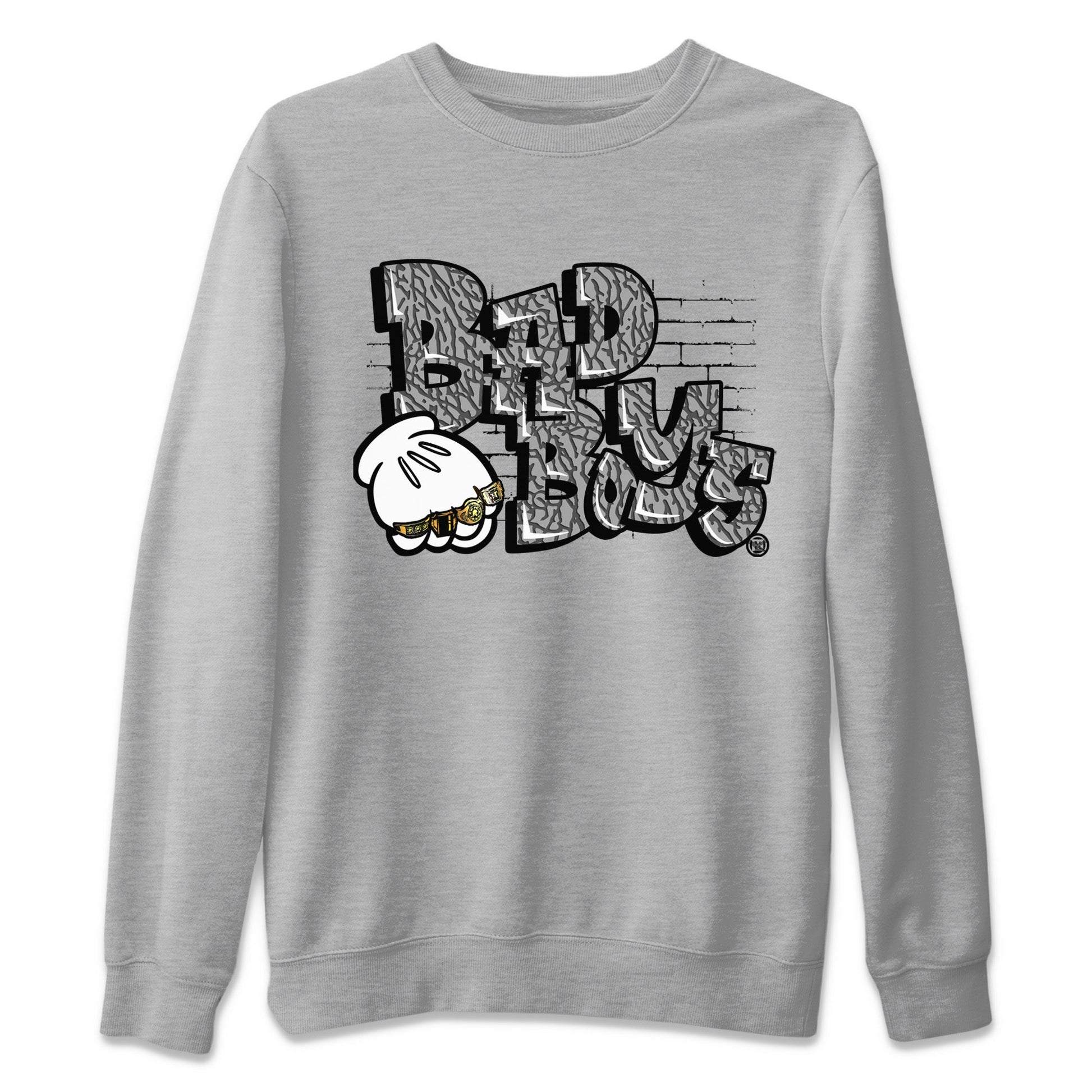 Air Jordan 1 White Cement Sneaker Match Tees Bad Boys Sneaker Tees Air Jordan 1 High OG White Cement Sneaker Release Tees Unisex Shirts Heather Grey 2
