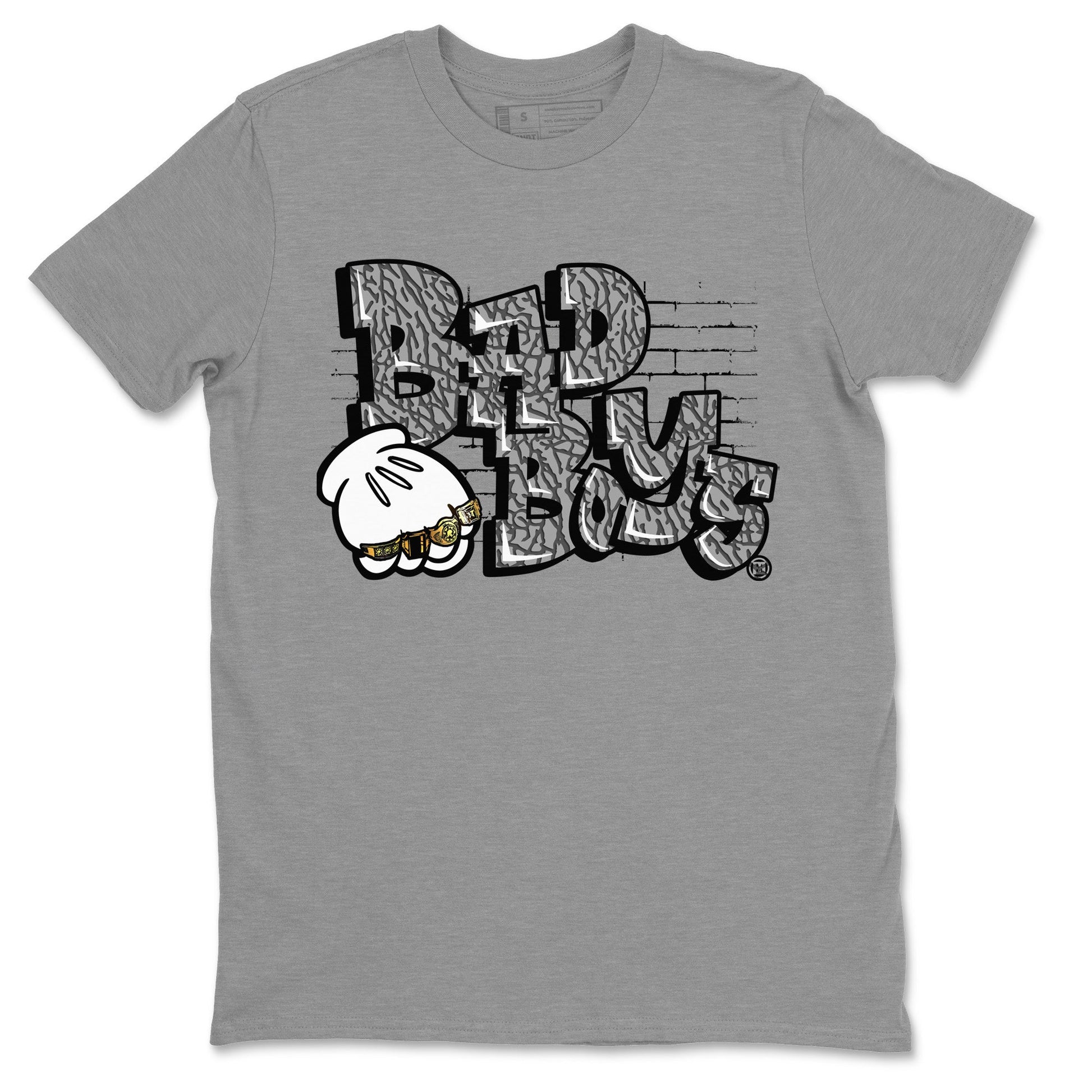 Air Jordan 1 White Cement Sneaker Match Tees Bad Boys Sneaker Tees Air Jordan 1 High OG White Cement Sneaker Release Tees Unisex Shirts Heather Grey 2