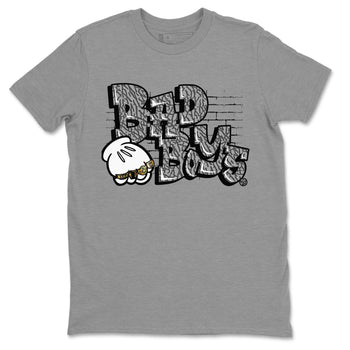 Air Jordan 1 White Cement Sneaker Match Tees Bad Boys Sneaker Tees Air Jordan 1 High OG White Cement Sneaker Release Tees Unisex Shirts Heather Grey 2