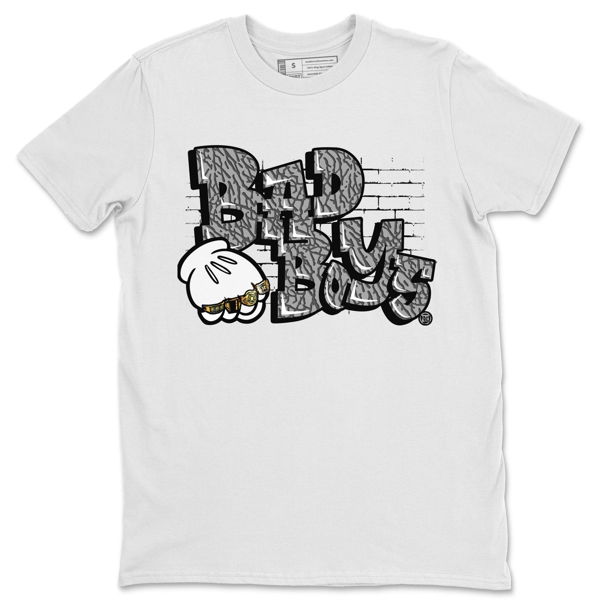 Air Jordan 1 White Cement Sneaker Match Tees Bad Boys Sneaker Tees Air Jordan 1 High OG White Cement Sneaker Release Tees Unisex Shirts White 2