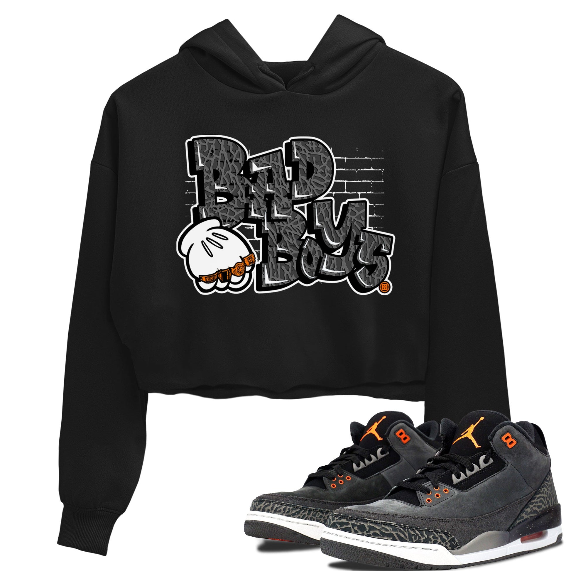 Jordan 3 Retro Fear AJ3 Grey shirt to match jordans Bad Boys sneaker tees Air Jordan 3 Fear SNRT Sneaker Release Tees Black 1 Crop T-Shirt