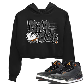 Jordan 3 Retro Fear AJ3 Grey shirt to match jordans Bad Boys sneaker tees Air Jordan 3 Fear SNRT Sneaker Release Tees Black 1 Crop T-Shirt