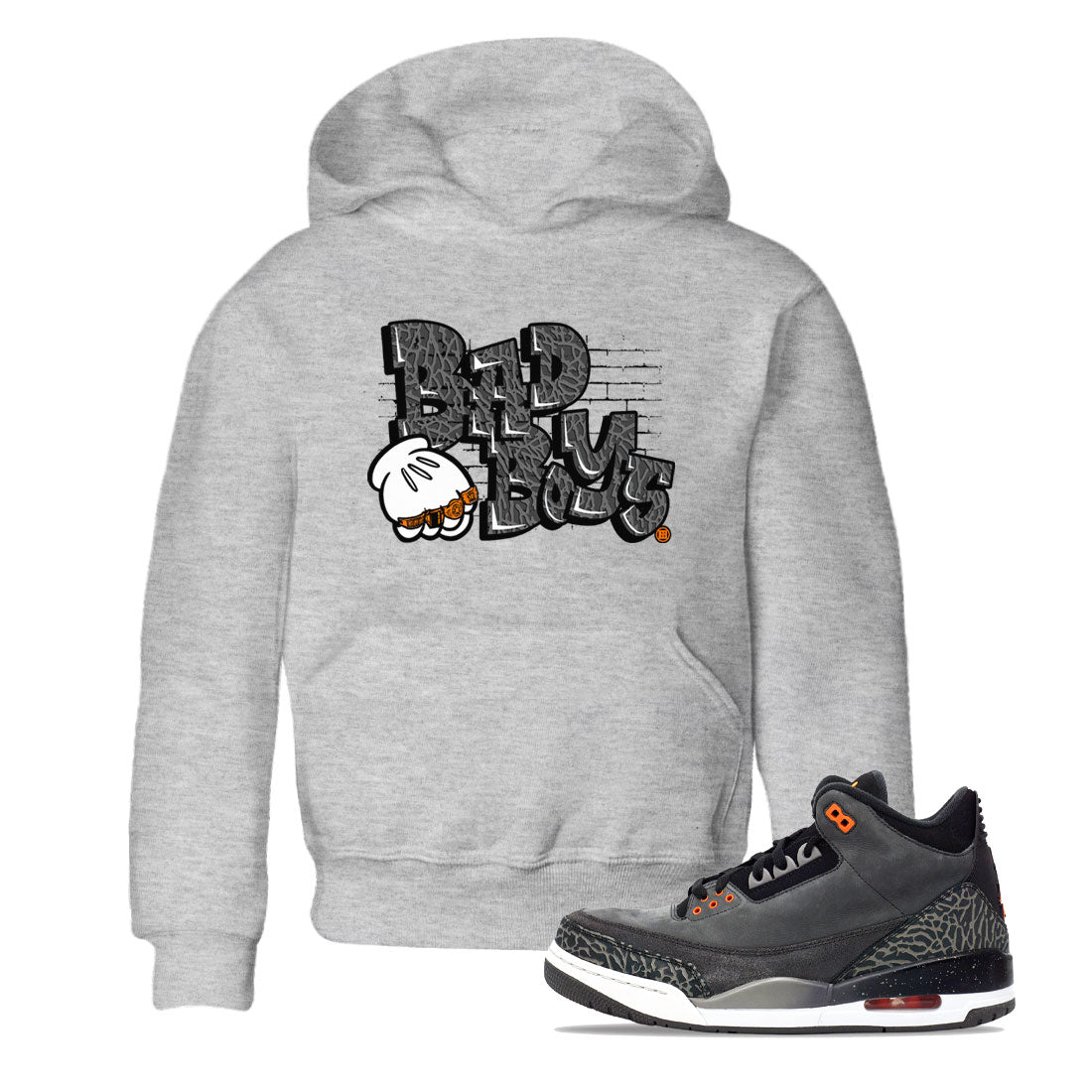 Jordan 3 Retro Fear AJ3 Grey shirt to match jordans Bad Boys sneaker tees Air Jordan 3 Fear SNRT Sneaker Release Tees Baby Toddler Heather Grey 1 T-Shirt