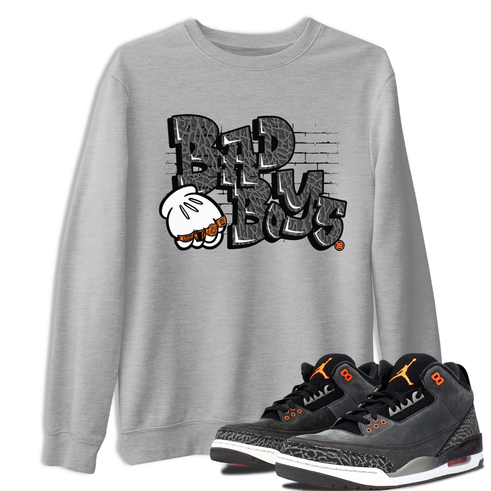 Jordan 3 Retro Fear AJ3 Grey shirt to match jordans Bad Boys sneaker tees Air Jordan 3 Fear SNRT Sneaker Release Tees Crew Neck Casual Unisex Heather Grey 1 T-Shirt