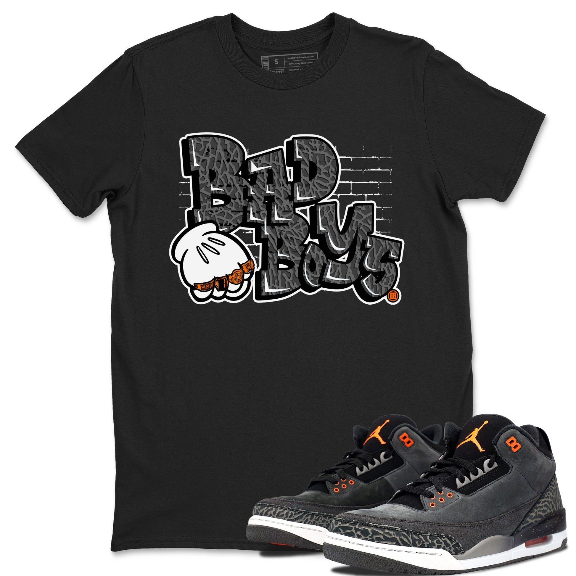 Jordan 3 Retro Fear AJ3 Grey shirt to match jordans Bad Boys sneaker tees Air Jordan 3 Fear SNRT Sneaker Release Tees Crew Neck Casual Unisex Black 1 T-Shirt