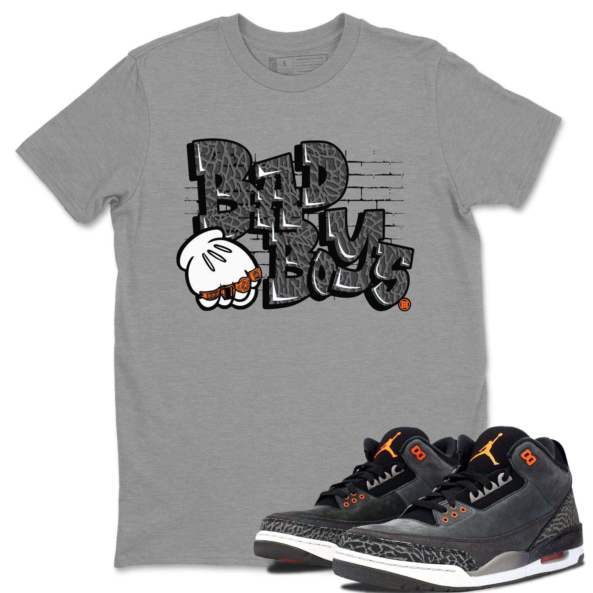 Jordan 3 Retro Fear AJ3 Grey shirt to match jordans Bad Boys sneaker tees Air Jordan 3 Fear SNRT Sneaker Release Tees Crew Neck Casual Unisex Heather Grey 1 T-Shirt