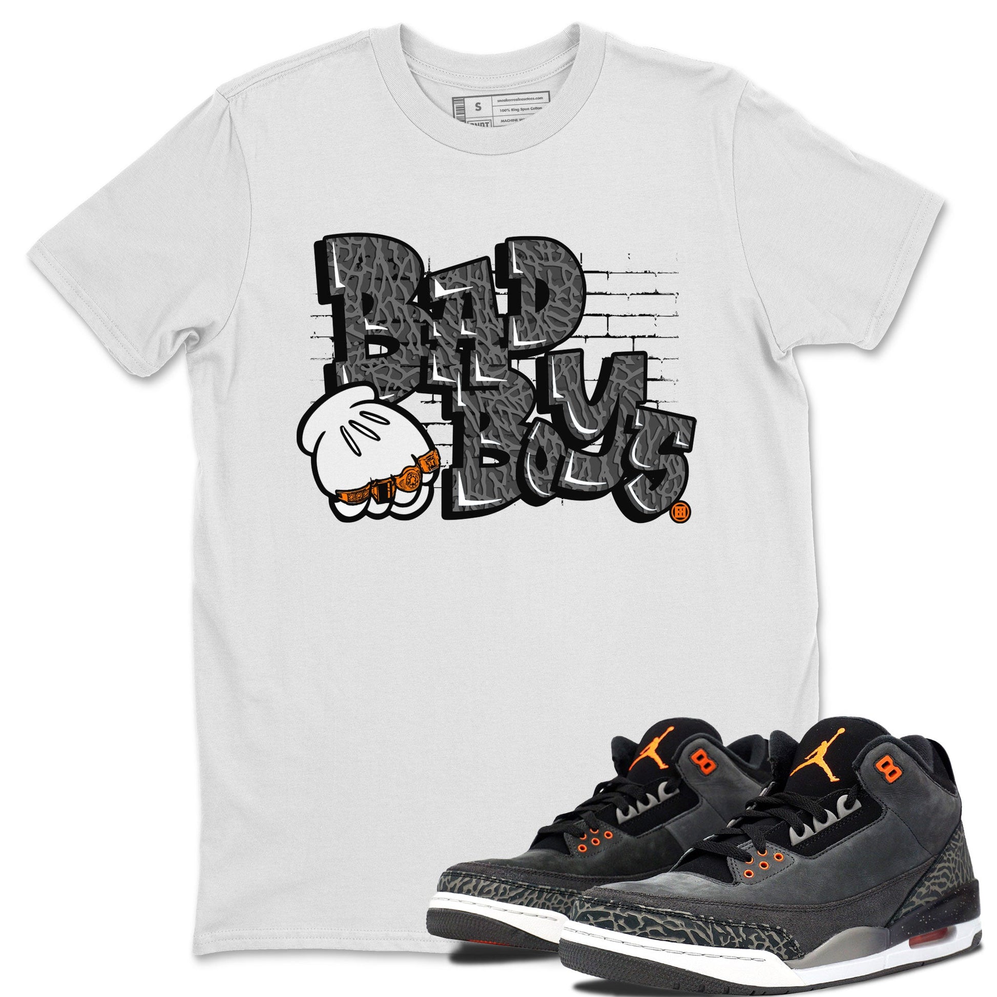 Jordan 3 Retro Fear AJ3 Grey shirt to match jordans Bad Boys sneaker tees Air Jordan 3 Fear SNRT Sneaker Release Tees Crew Neck Casual Unisex White 1 T-Shirt