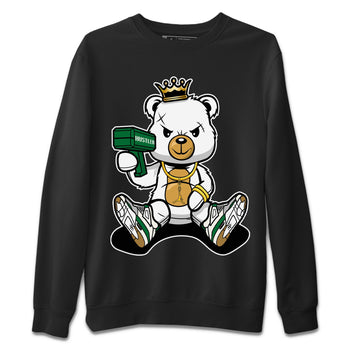 Jordan 4 Pine Green SB Sneaker Match Tees Bad King Baby Bear Sneaker Tees Nike SB Air Jordan 4 Pine Green Sneaker Tees Sneaker Release Shirts Unisex Shirts Black 2