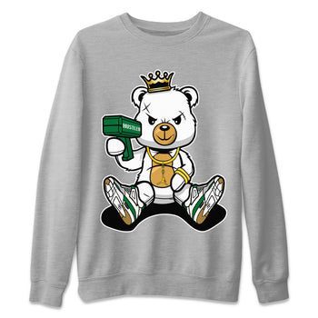 Air Jordan 4 Pine Green Sneaker Match Tees Bad King Baby Bear Sneaker Tees Nike SB Air Jordan 4 Pine Green Sneaker Release Tees Unisex Shirts Heather Grey 2