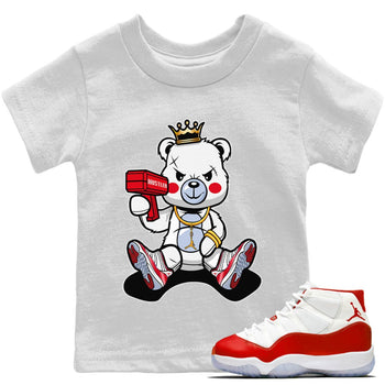 Jordan 11 Cherry Sneaker Match Tees Bad King Baby Bear Sneaker Tees Jordan 11 Cherry Sneaker Release Tees Kids Shirts