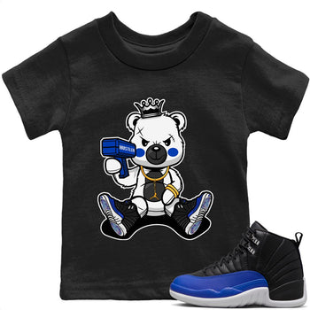 Jordan 12 Hyper Royal Sneaker Match Tees Bad King Baby Bear Sneaker Tees Jordan 12 Hyper Royal Sneaker Release Tees Kids Shirts