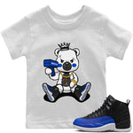 Jordan 12 Hyper Royal Sneaker Match Tees Bad King Baby Bear Sneaker Tees Jordan 12 Hyper Royal Sneaker Release Tees Kids Shirts