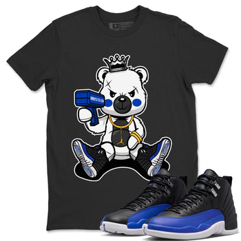 Jordan 12 Hyper Royal Sneaker Match Tees Bad King Baby Bear Sneaker Tees Jordan 12 Hyper Royal Sneaker Release Tees Unisex Shirts