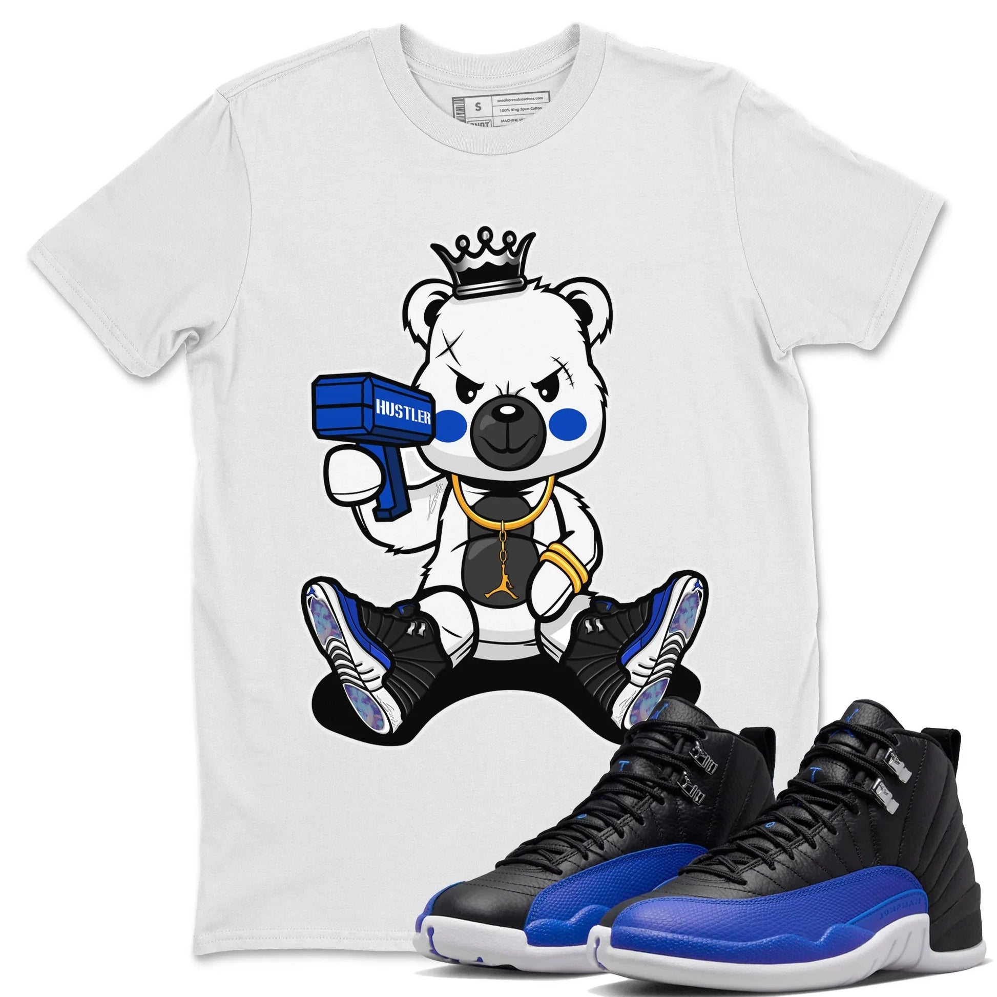 Jordan 12 Hyper Royal Sneaker Match Tees Bad King Baby Bear Sneaker Tees Jordan 12 Hyper Royal Sneaker Release Tees Unisex Shirts