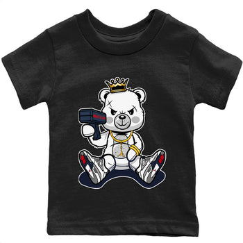Jordan 4 Midnight Navy Sneaker Match Tees Bad King Baby Bear Sneaker Tees Jordan 4 Midnight Navy Sneaker Release Tees Kids Shirts