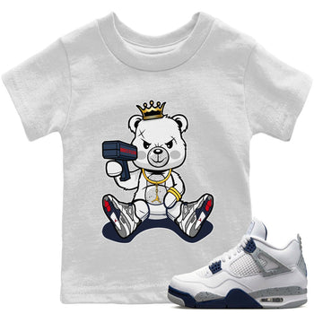 Jordan 4 Midnight Navy Sneaker Match Tees Bad King Baby Bear Sneaker Tees Jordan 4 Midnight Navy Sneaker Release Tees Kids Shirts